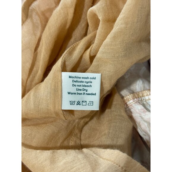 Roller Rabbit Printed Dress Long Sleeve Smocked Boho Cotton Silk Blend Womens L - Picture 8 of 8